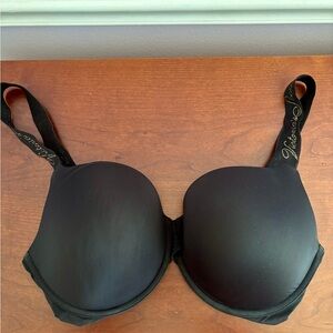 Victoria’s Secret Black Push-Up T-Shirt Bra 36F Full Coverage Signature Straps
